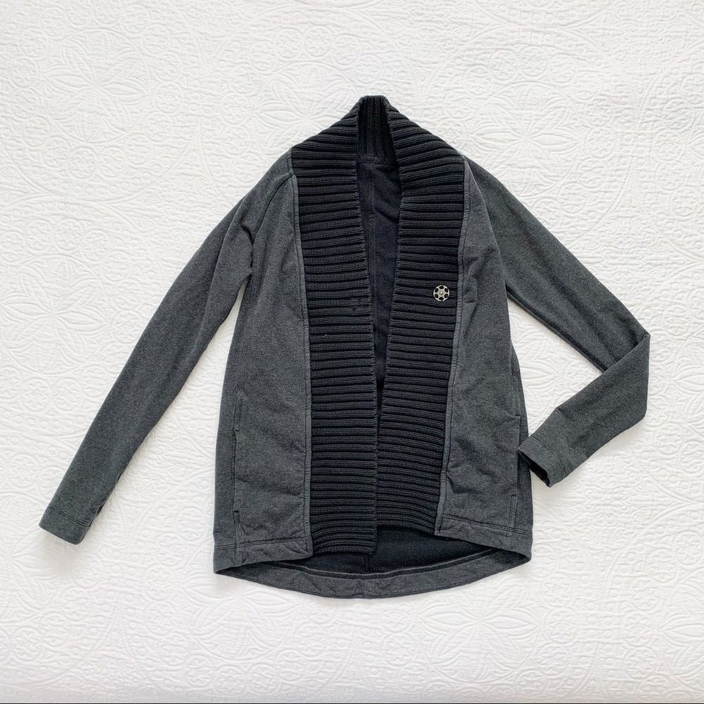 Lululemon Bliss Break Wrap Cardigan, Heathered Black Sz 4